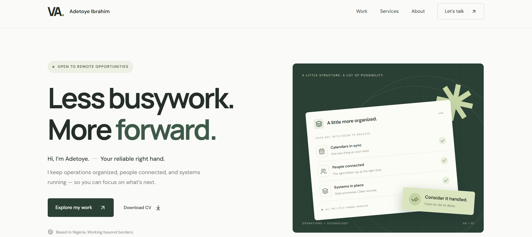Portfolio website preview